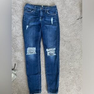 7 for all mankind ripped skinny jeans